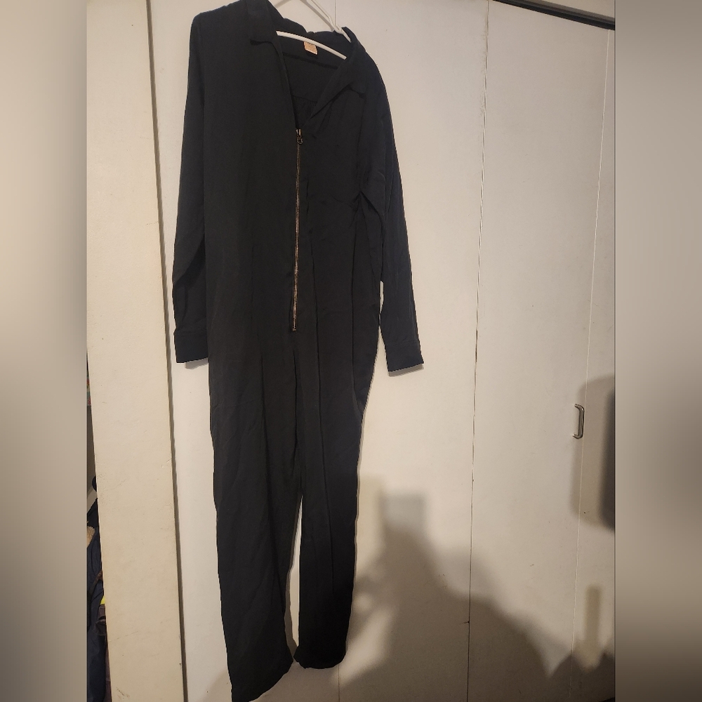SMASH & TESS jumpsuit jogger. Black. LARGE. Made in CANADA. comfort. Tencel